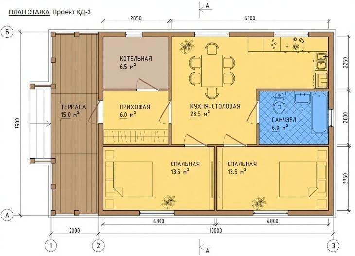 Каркасный дом 75 м2 КД-3 (комфорт) Каркасный дом 75 м2 КД-3 (комфорт) — изображение 5
