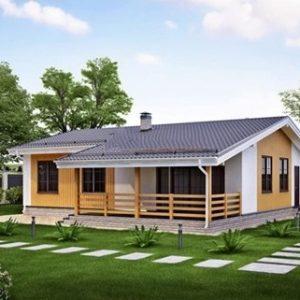 КАРКАСНЫЙ ДОМ 9х12-108м ОДНОЭТАЖНЫЙ  КД-44