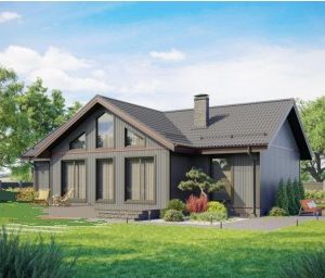 КАРКАСНЫЙ ДОМ 7,6(9,6)х15,5 133(156)м ОДНОЭТАЖНЫЙ КД-357(Люкс)