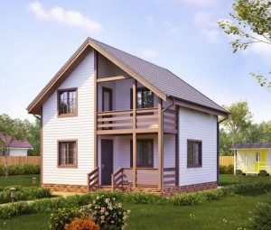 КАРКАСНЫЙ ДОМ 8x8-128м С ЖИЛОЙ МАНСАРДОЙ КД-292