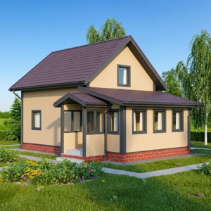 КАРКАСНЫЙ ДОМ 6х10-105м С ЖИЛОЙ МАНСАРДОЙ КД -1 (Стандарт)