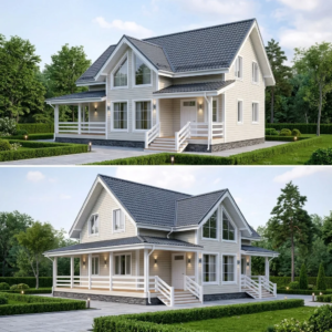 КАРКАСНЫЙ ДОМ 6 x 10-137м С ЖИЛОЙ МАНСАРДОЙ КД-26 (со вторым светом)